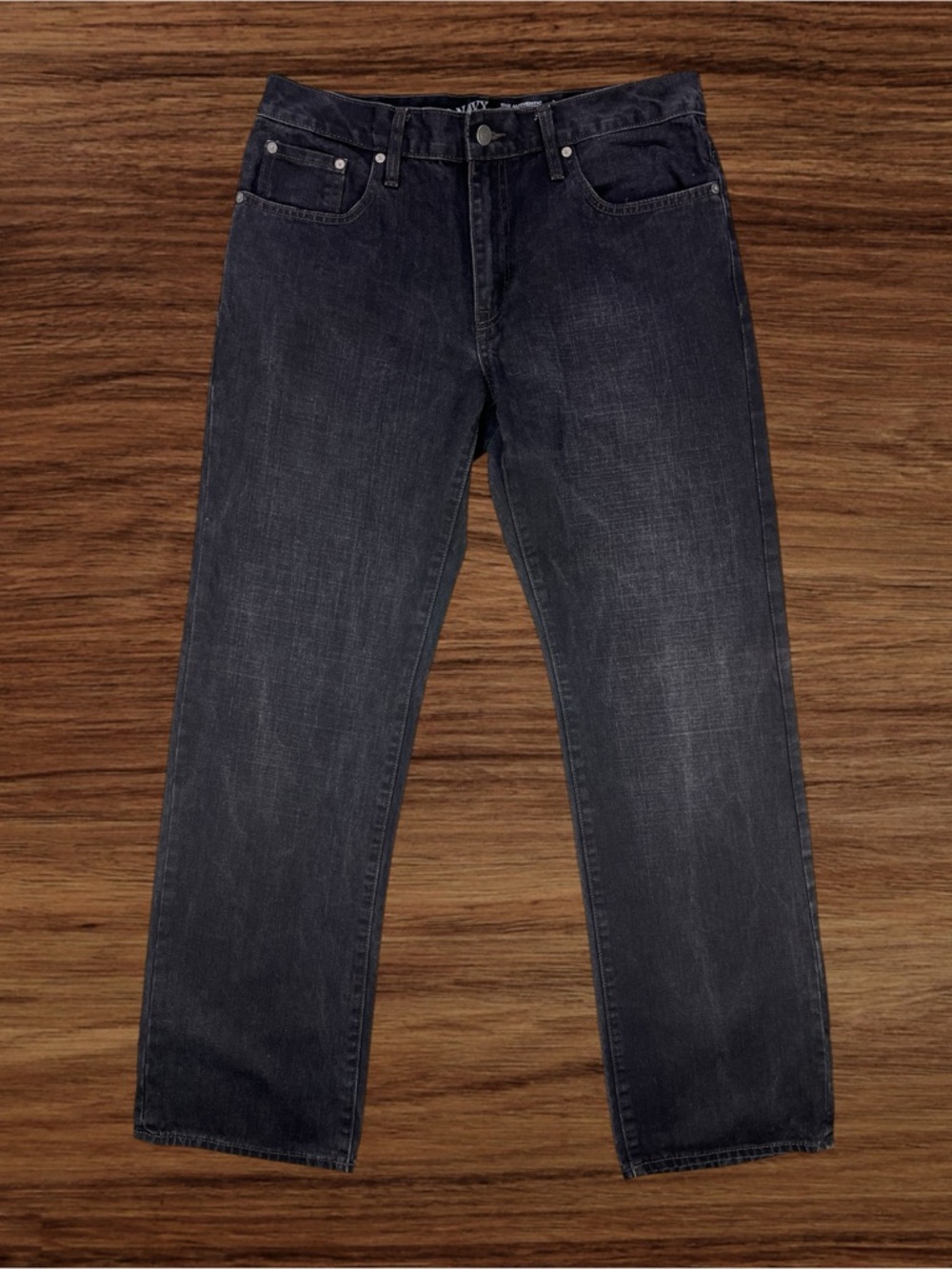 Old Navy Men’s Authentic Straight Charcoal Black Jeans. Sz. 33/34 (actual 33/33)